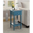 Pemberly Row Traditional Wood Square End Table with Bottom Shelf in Blue