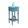 Pemberly Row Traditional Wood Square End Table with Bottom Shelf in Blue