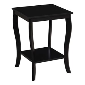 Pemberly Row Square Traditional Rubber Wood End Table in Black