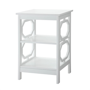 Pemberly Row Square End Table in White Wood Finish