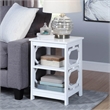 Pemberly Row Square End Table in White Wood Finish