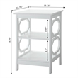 Pemberly Row Square End Table in White Wood Finish