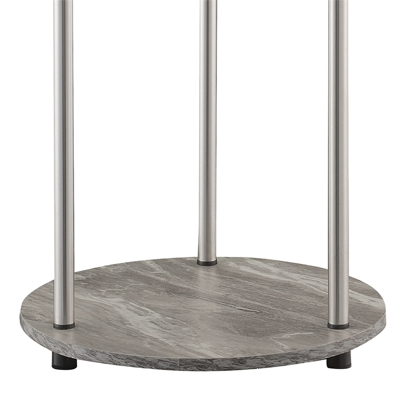 Pemberly Row Two-Tier Round End Table in Gray Wood