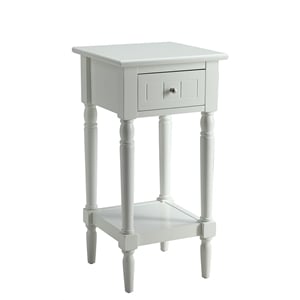 Pemberly Row Square End Table in White Wood Finish
