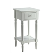 Pemberly Row Square End Table in White Wood Finish