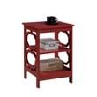 Pemberly Row 3 Shelves Contemporary Wood End Table in Cranberry Red
