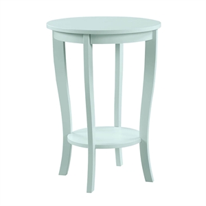 Pemberly Row Transitional Wood Round End Table in Sea Foam Green