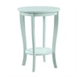 Pemberly Row Transitional Wood Round End Table in Sea Foam Green