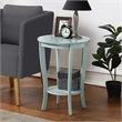 Pemberly Row Transitional Wood Round End Table in Sea Foam Green