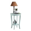 Pemberly Row Transitional Wood Round End Table in Sea Foam Green