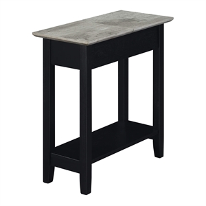 Pemberly Row Flip Top End Table in Black Wood Finish