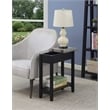 Pemberly Row Flip Top End Table in Black Wood Finish