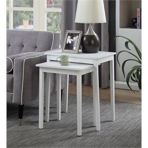 pemberly row nesting end tables in white wood finish