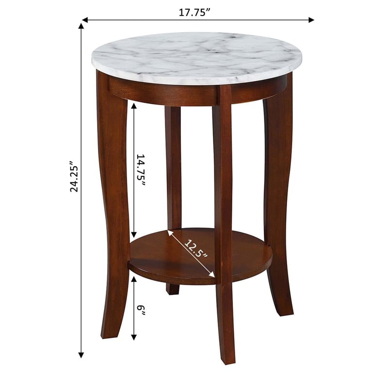 Pemberly Row Round End Table in Espresso Wood Finish