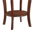 Pemberly Row Round Transitional Wood End Table with Bottom Shelf in Espresso