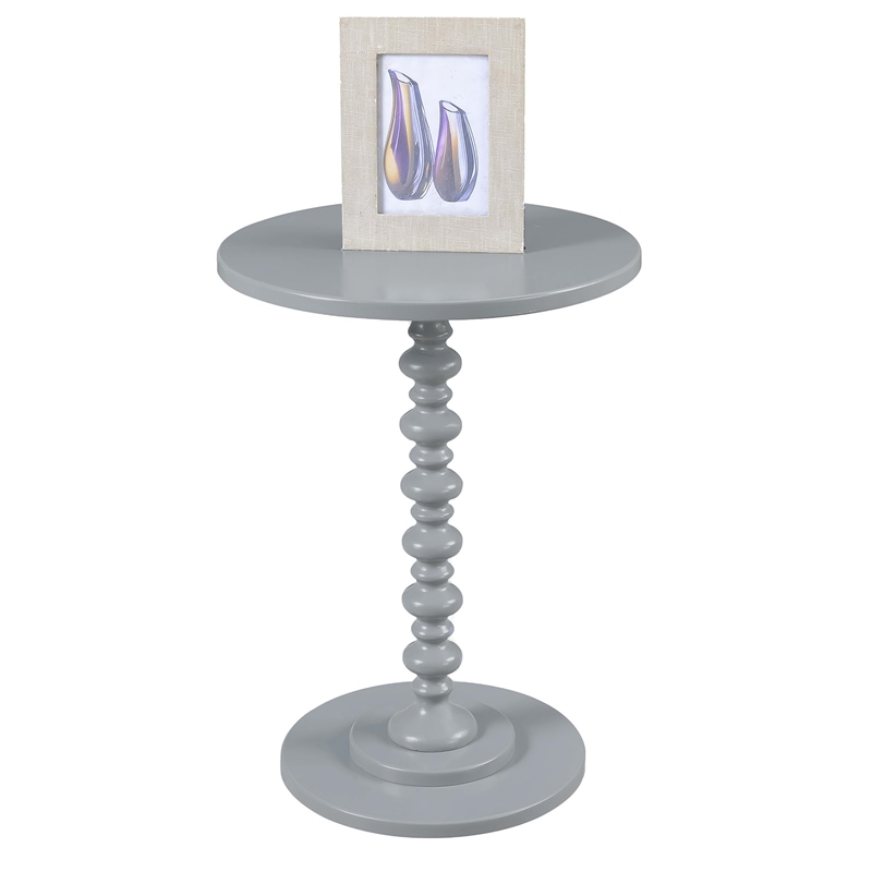 Pemberly Row Spindle Table in Light Gray Wood Finish
