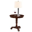 Pemberly Row End Table Coffee Accent Table Round in Wood - Espresso