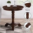 Pemberly Row End Table Coffee Accent Table Round in Wood - Espresso