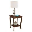 Pemberly Row Square Traditional Rubber Wood End Table in Espresso