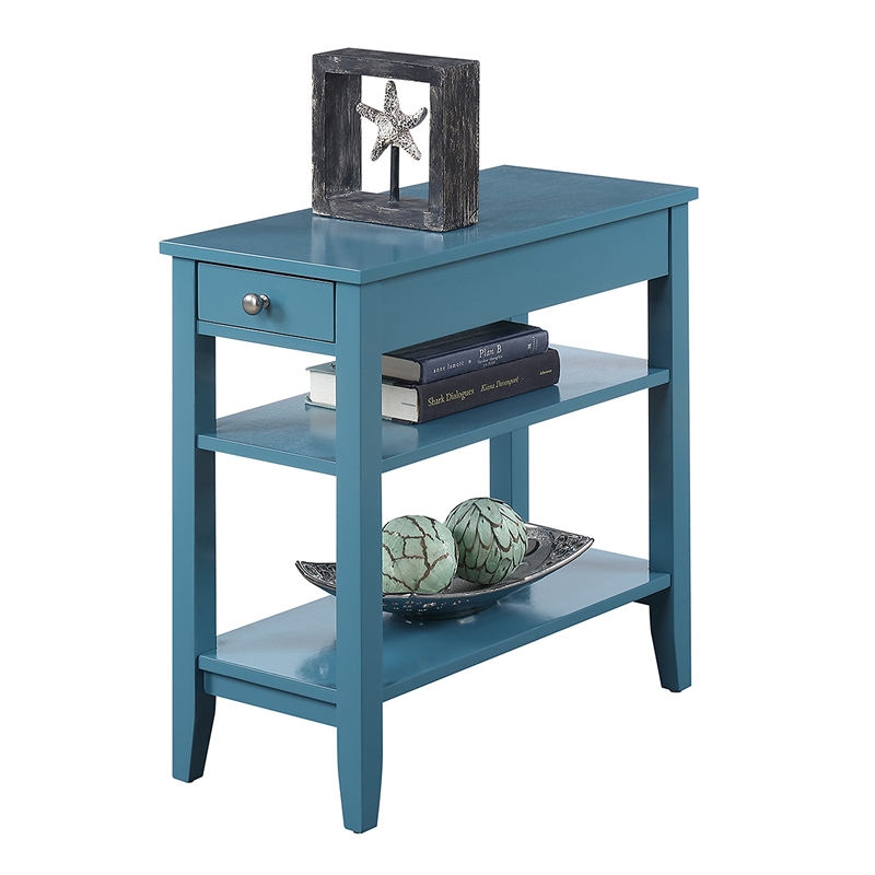Pemberly Row Three-Tier End Table in Blue Wood Finish