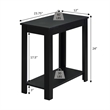 Pemberly Row Chairside End Table in Black Wood Finish