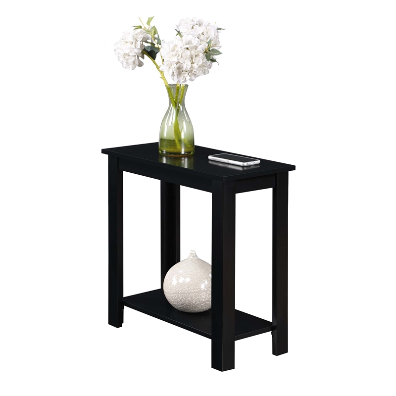 Pemberly Row Chairside End Table in Black Wood Finish