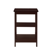 Pemberly Row Traditional Wood Square End Table with Shelf in Espresso