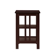 Pemberly Row Traditional Wood Square End Table with Shelf in Espresso
