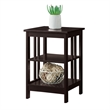 Pemberly Row Traditional Wood Square End Table with Shelf in Espresso