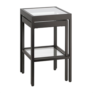 pemberly row modern black and bronze nested sidetables