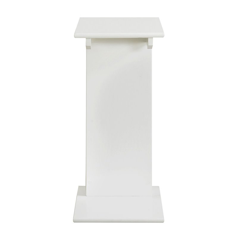 Pemberly Row C-Shape Modern Wood Magazine End Table in White