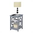 Pemberly Row End Table with Shelves in Gray Wood Finish