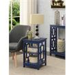 Pemberly Row Contemporary Wood End Table with Shelves in Cobalt Blue
