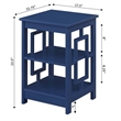 Pemberly Row Contemporary Wood End Table with Shelves in Cobalt Blue