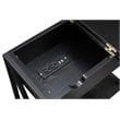 Pemberly Row Electric Flip Top Table in Black Wood Finish