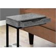 Pemberly Row 1-Drawer C-shaped Metal Accent Table in Gray