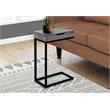 Pemberly Row 1-Drawer C-shaped Metal Accent Table in Gray