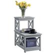 Pemberly Row Contemporary Wood Two-Step Accent End Table in Gray