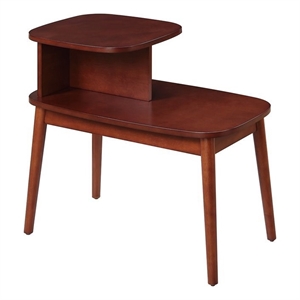 Pemberly Row Mid-Century MDF/Birch Veneer/Rubber Wood End Table in Mahogany