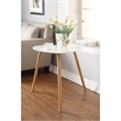 Pemberly Row Modern Wood Triangular End Table in Piano White
