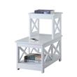 Pemberly Row Contemporary Wood Two-Step Accent End Table in White