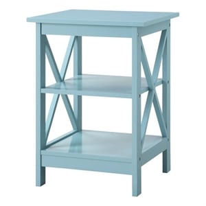 Pemberly Row Transitional Wood Square End Table in Sea Foam Green