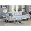 Pemberly Row Contemporary Metal End Table in Chrome/Clear/Sea Foam Green