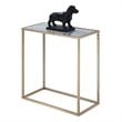 Pemberly Row Faux Marble Chairside Table in Gold Metal Frame