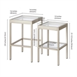 Pemberly Row Modern Satin Nickel and Gray  Nested Side Tables