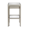 Pemberly Row Modern Satin Nickel and Gray  Nested Side Tables