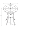 Pemberly Row Metal and Wood Round Side Accent Table in Pewter