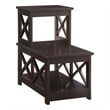 Pemberly Row Contemporary Wood Two-Step Accent End Table in Espresso