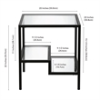 Pemberly Row Two-Tier Modern Metal Side Table with Glass Top in Black