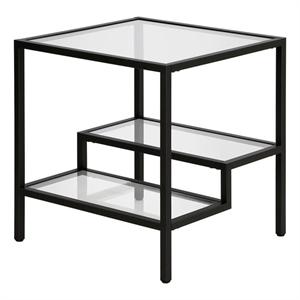 pemberly row metal two tier side table black and bronze finish